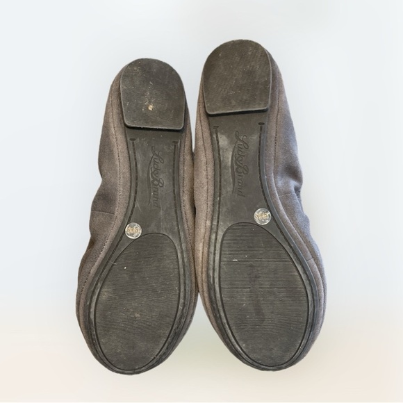 Cute Lucky Brand Emmie Taupe Leather Ballet Flats 8.5W - Picture 3 of 6